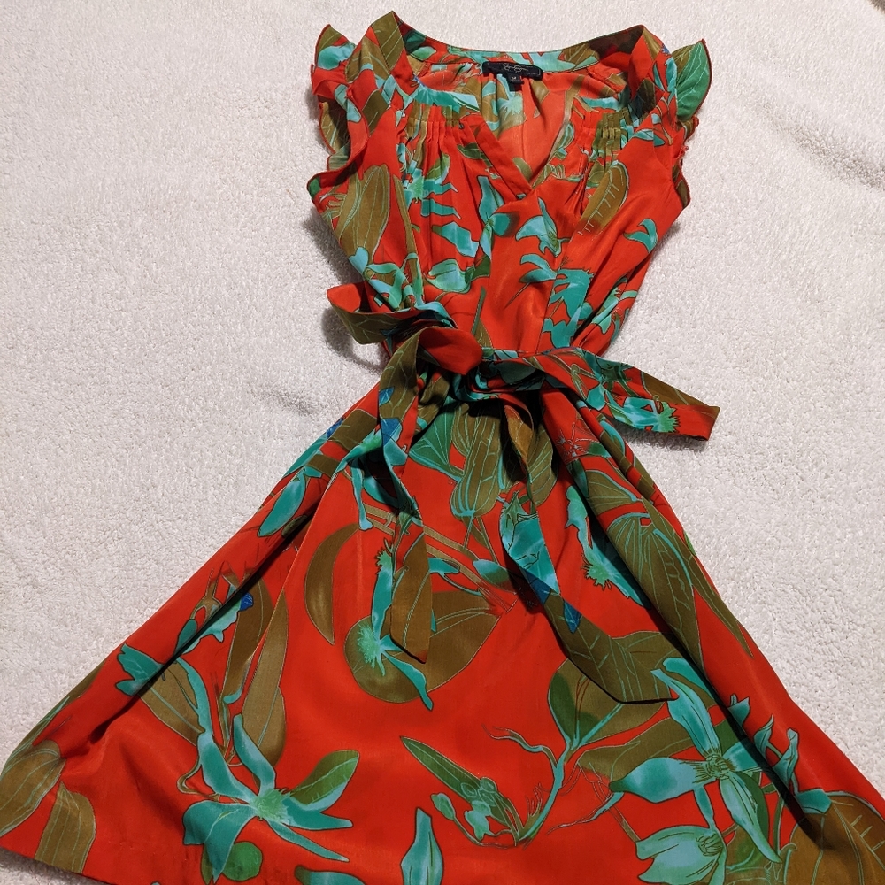 Floral shirt dress with optional belt